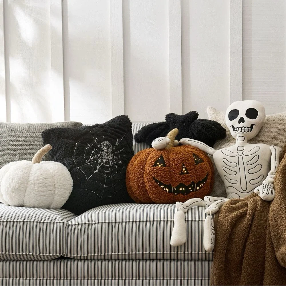 Pottery Barn Jack-O'-Lantern Pumpkin Pillow